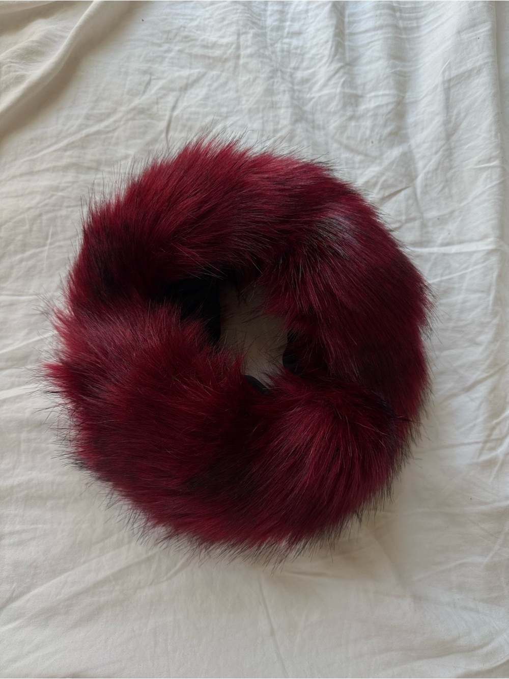 Plush Burgundy Faux Fur Headband